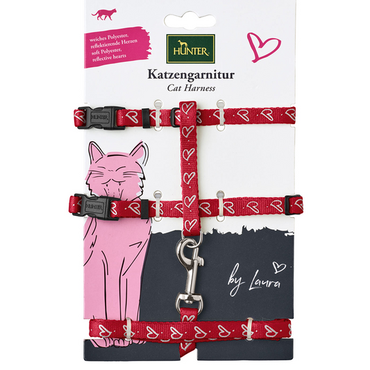 Hunter Laura Harness with Leash for Cats  Kittens Red