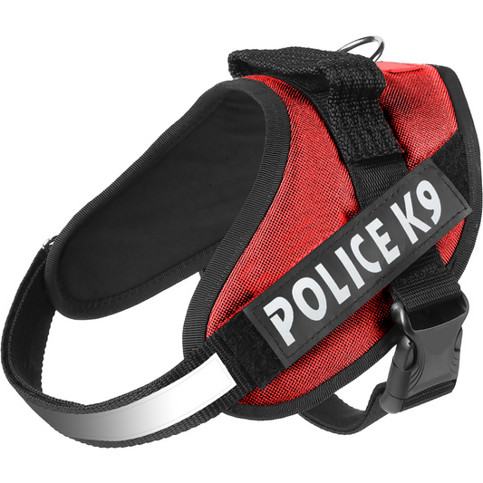 Chullbull K9 Police Buckle Harness for Dogs Red