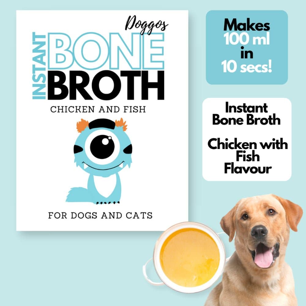 Doggos Instant Chicken Bone Broth with Fish for Cats and Dogs