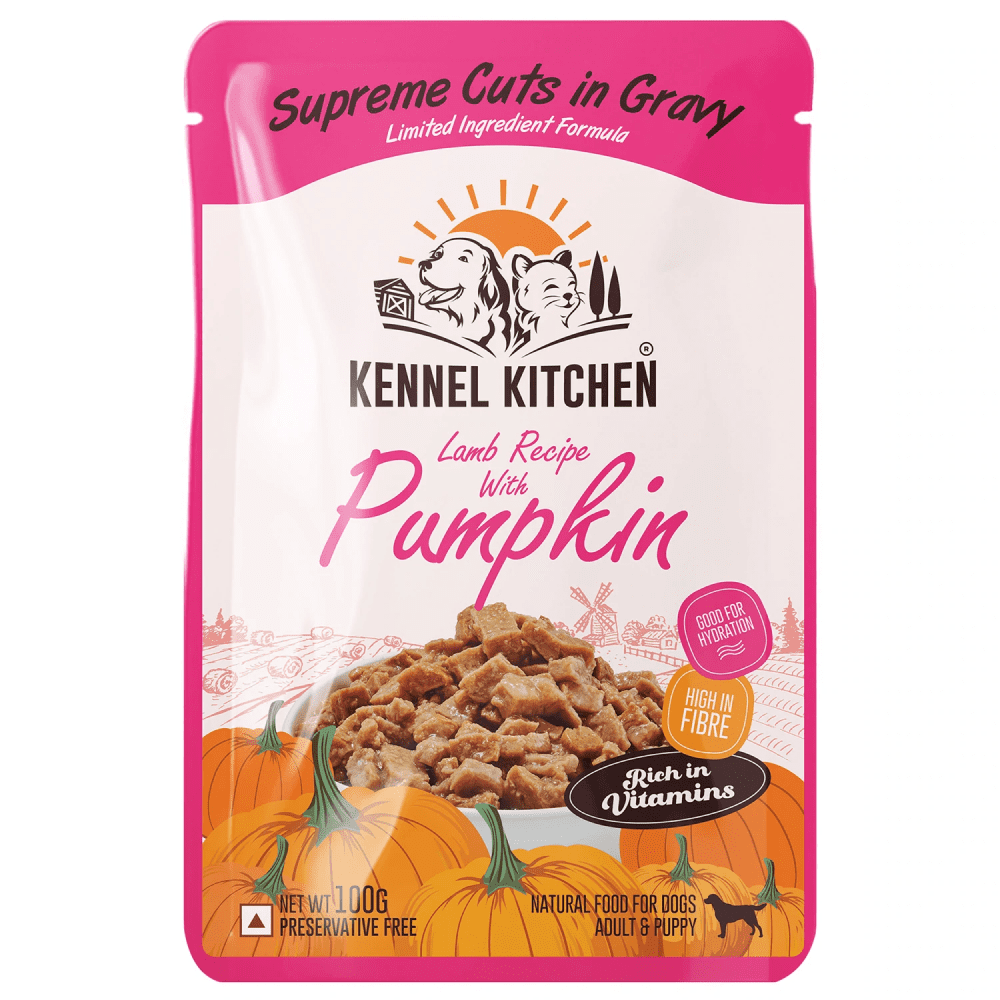 Kennel Kitchen Supreme Cuts in Gravy Lamb with Pumpkin Puppy  Adult Dog Wet Food All Life Stage