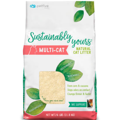 Sustainably Yours Multi Cat Unscented Small Granules Cat Litter