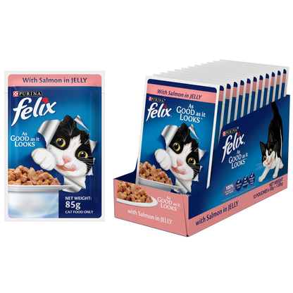 Purina Felix Mackerel Salmon and Tuna with Jelly Adult Cat Wet Food Combo