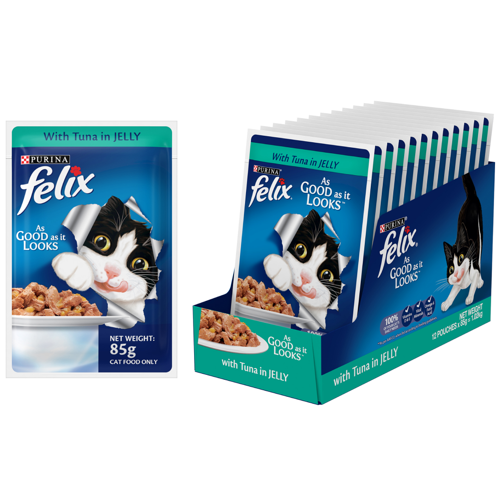 Purina Felix Mackerel Salmon and Tuna with Jelly Adult Cat Wet Food Combo