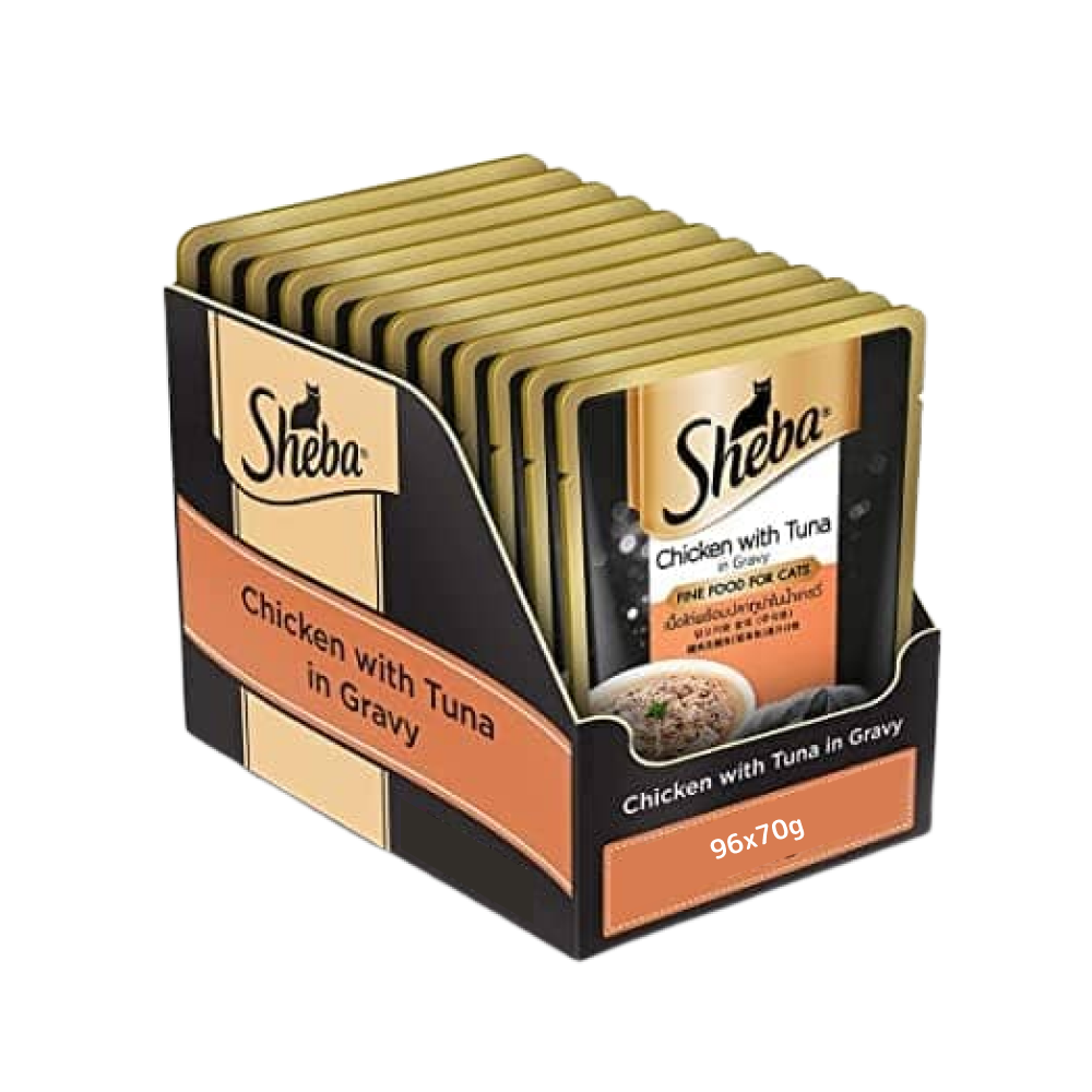 Sheba Chicken With Tuna In Gravy Rich Premium Adult Fine Cat Wet Food