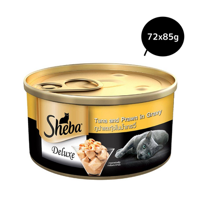 Sheba Tuna Fillet  Whole Prawns in Gravy Premium Cat Wet Food