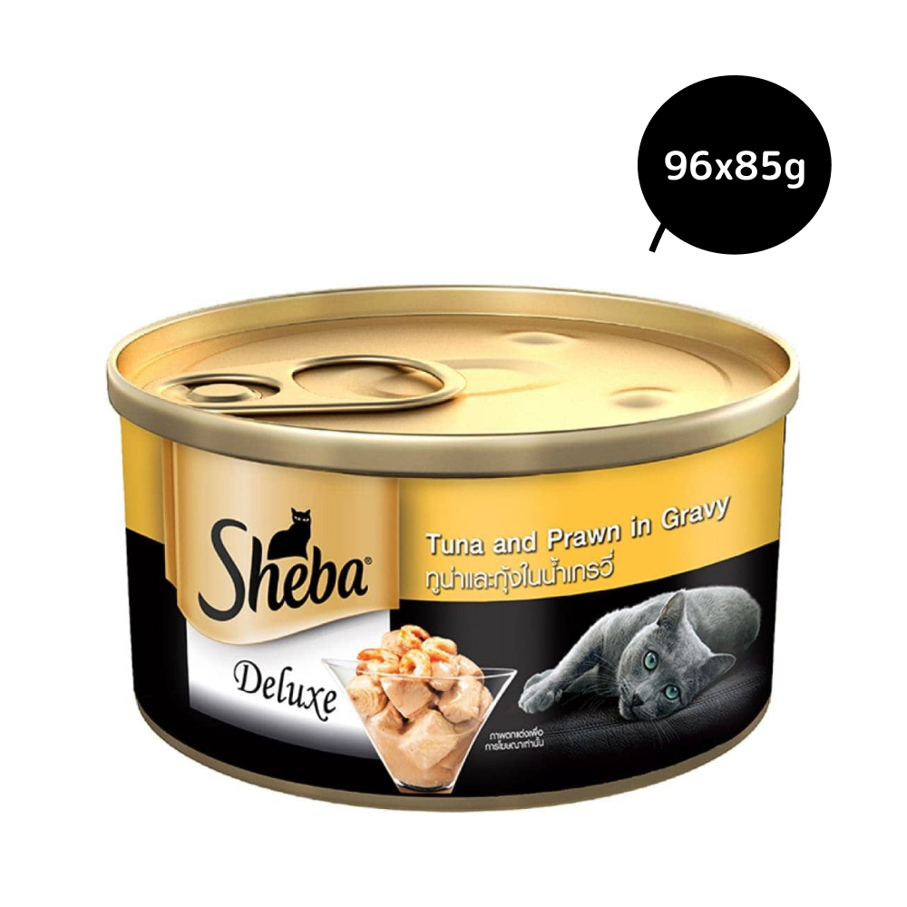 Sheba Tuna Fillet  Whole Prawns in Gravy Premium Cat Wet Food