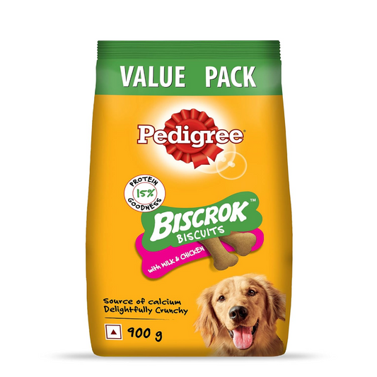 Pedigree Milk and Chicken Flavour Biscrok Biscuits Dog Treats 900g