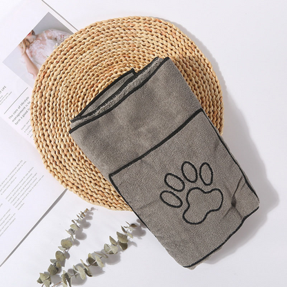 Talking Dog Club Quick Dry Towel for Dogs and Cats Grey