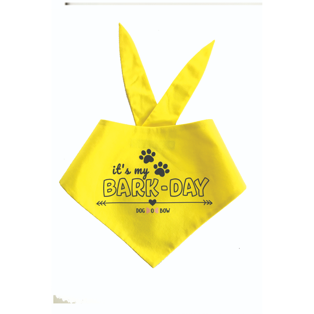 Dogobow Bark Day Scarf for Dogs Yellow Get a Bow Free