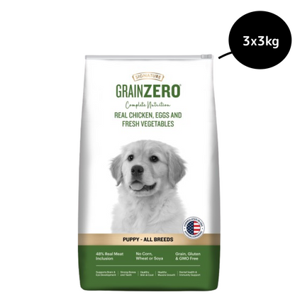 Signature Grain Zero Real Chicken Egg and Vegetables Puppy Dog Dry Food