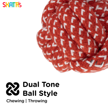 Skatrs Ball Rope Toy for Cats  Dogs Red