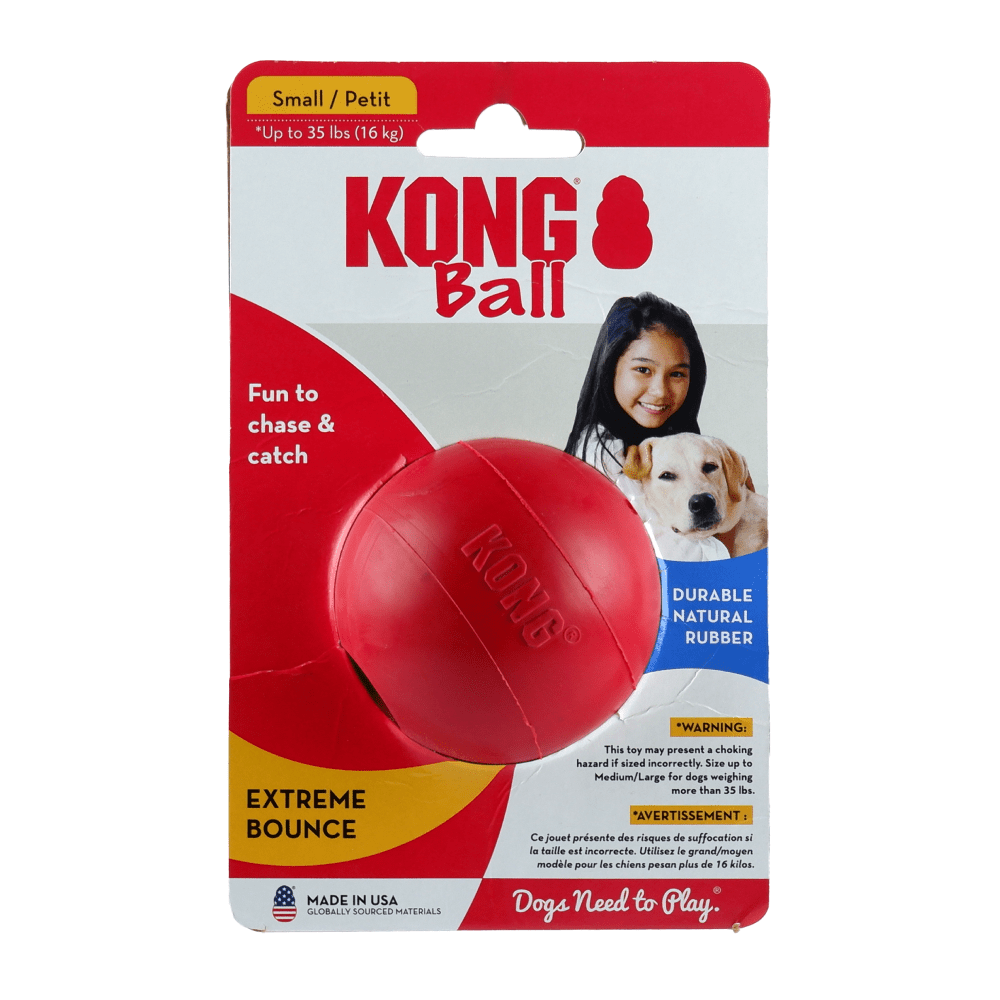 Kong Ball with Hole Toy for Dogs Red  For Aggressive Chewers