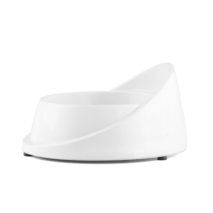 M Pets Single Fashion Diner Bowl for Dogs and Cats White
