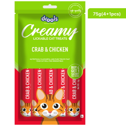 Drools Tuna  Bunito Crab  Chicken and Real Chicken Creamy Cat Treats Combo