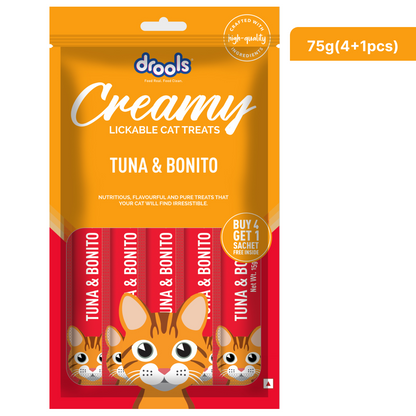 Drools Tuna  Bunito and Crab  Chicken Creamy Cat Treats Combo