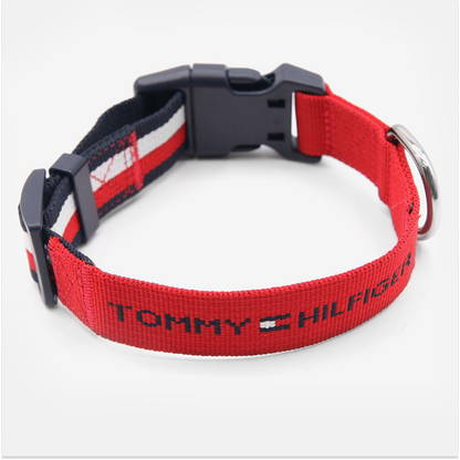 Tommy Hilfiger Webbing Collar for Dogs Red