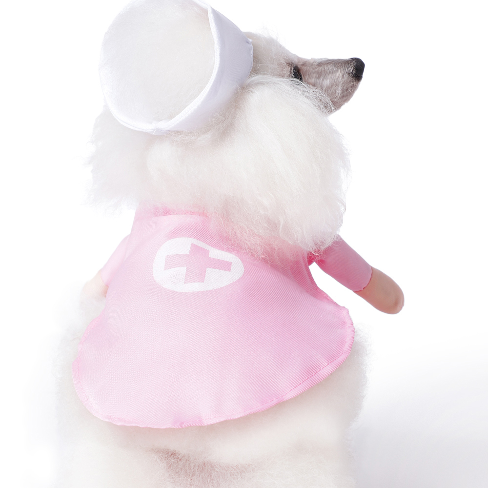 The Happy Lots Nurse Pet Costume for Dogs Pink