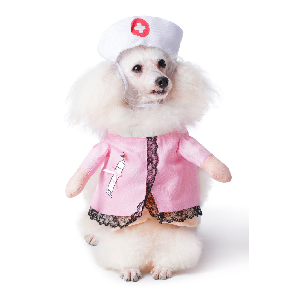 The Happy Lots Nurse Pet Costume for Dogs Pink