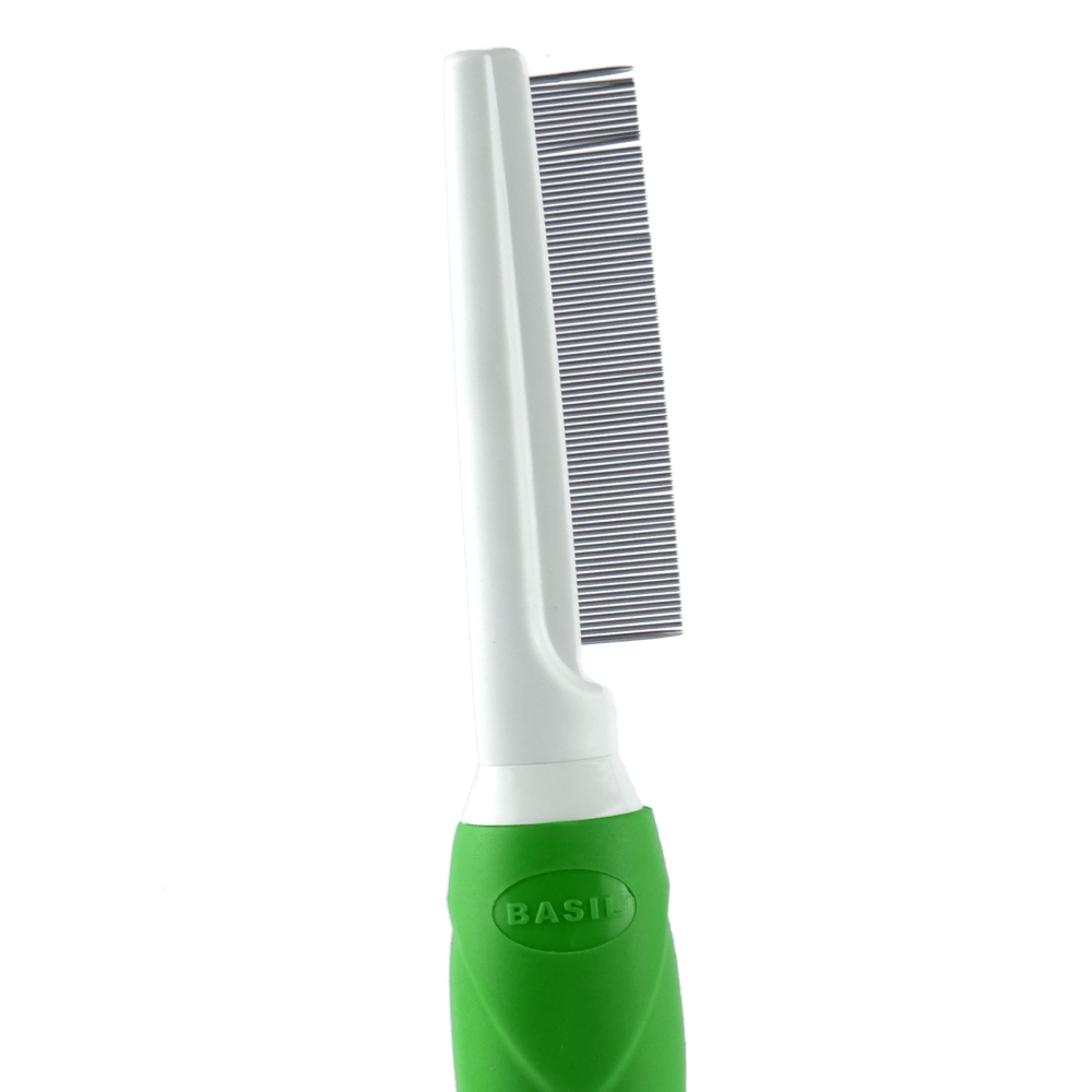 Basil One Sided Flea Comb Green