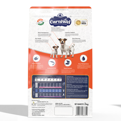 Carniwel Fresh Chicken Kibble Starter For Small Breed Mother  Baby Dog Dry Food