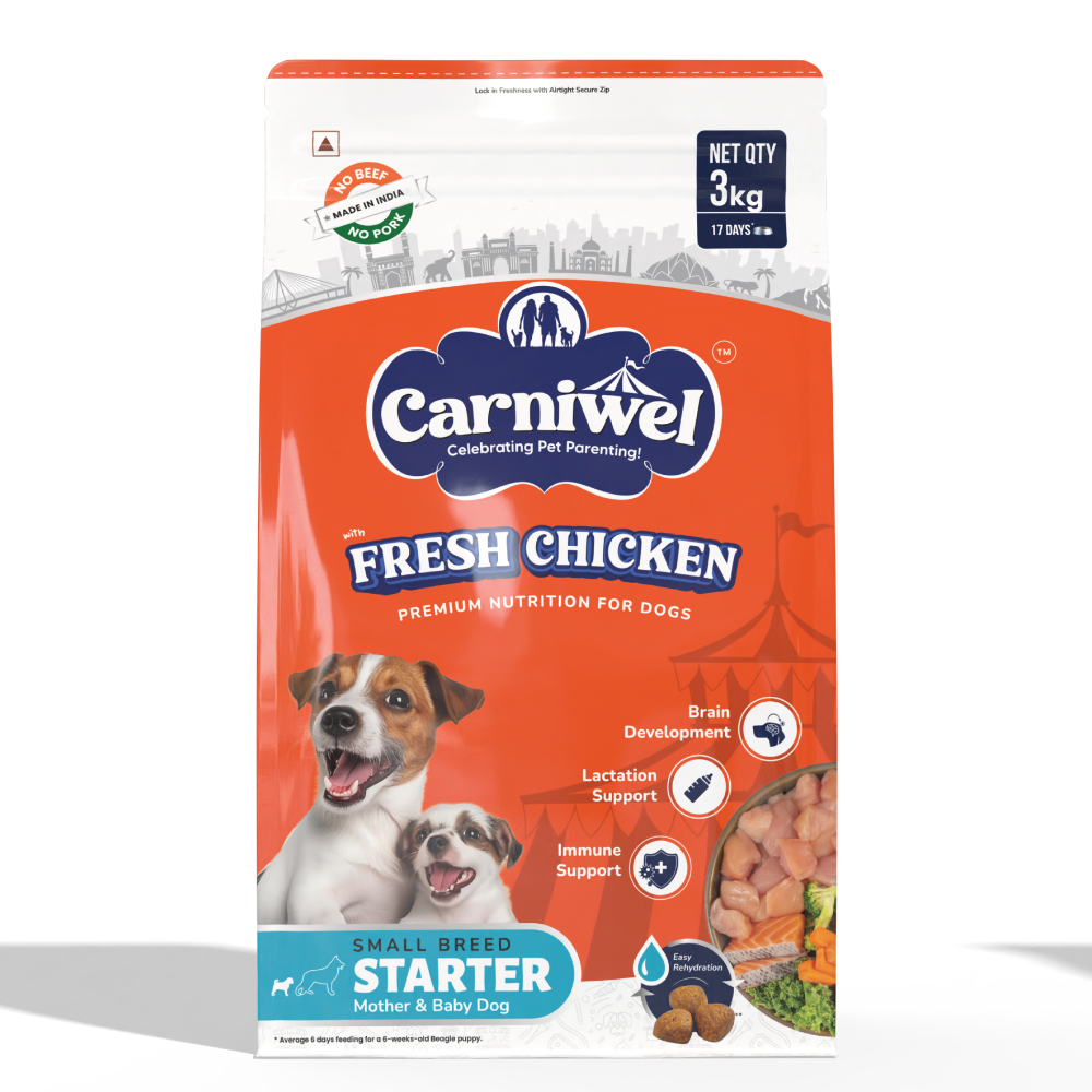 Carniwel Fresh Chicken Kibble Starter For Small Breed Mother  Baby Dog Dry Food