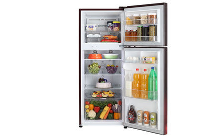 LG 242L 2 Star Smart Inverter Compressor Scarlet Charm Finish Frost-Free Double Door Refrigerator