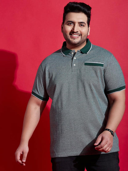 Men Plus Size Giyaan Solid Polo Tshirt