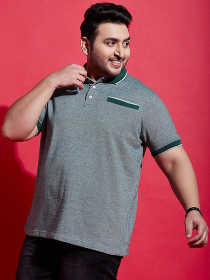 Men Plus Size Giyaan Solid Polo Tshirt