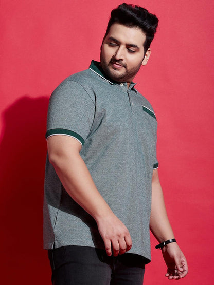 Men Plus Size Giyaan Solid Polo Tshirt