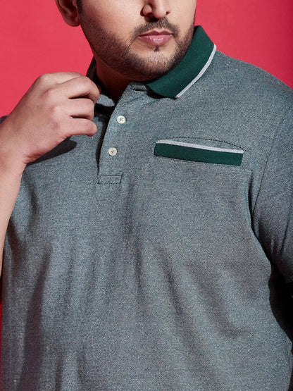 Men Plus Size Giyaan Solid Polo Tshirt