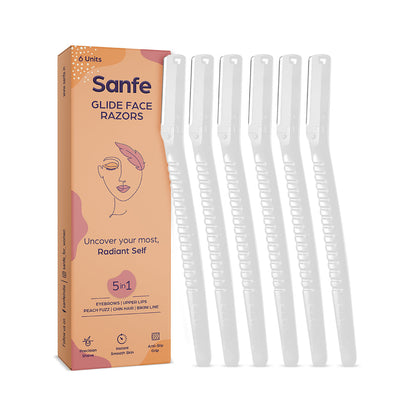 Sanfe Glide Face Razor for painfree facial hair removal 6 units