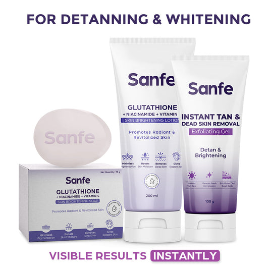 Sanfe Instant Detanning  Whitening Kit for face  body