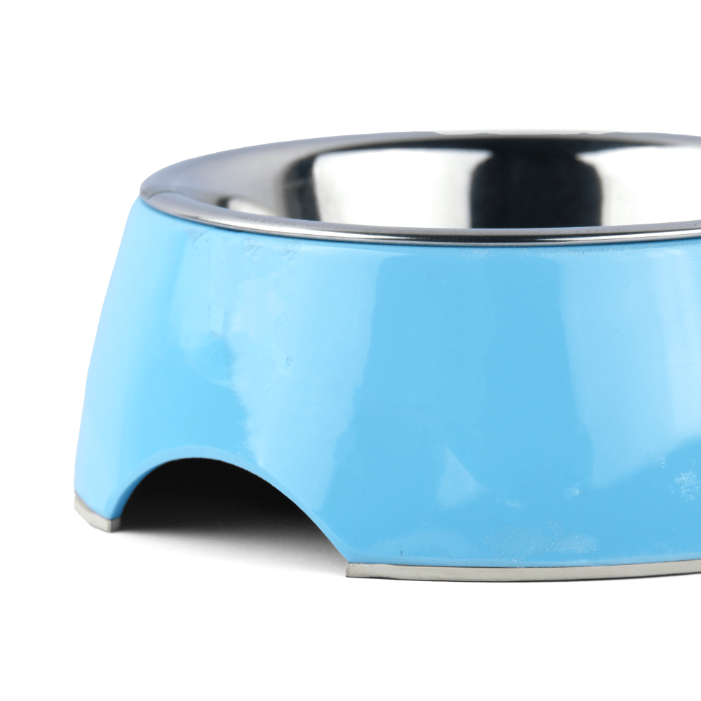 Basil Solid Color Melamine Bowl for Dogs and Cats Blue