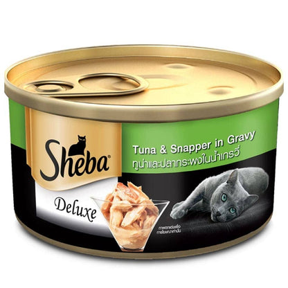 Sheba Complete Nutrition Tuna White Meat  Snapper In Gravy Cat Wet Food and Sheba Chicken Flavour Irresistible Cat Dry Food Combo