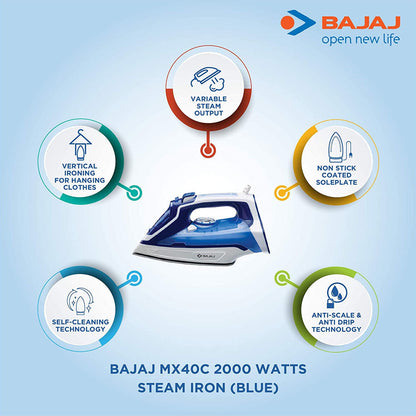 BAJAJ MX 40C 2000-WATTS STEAM IRON