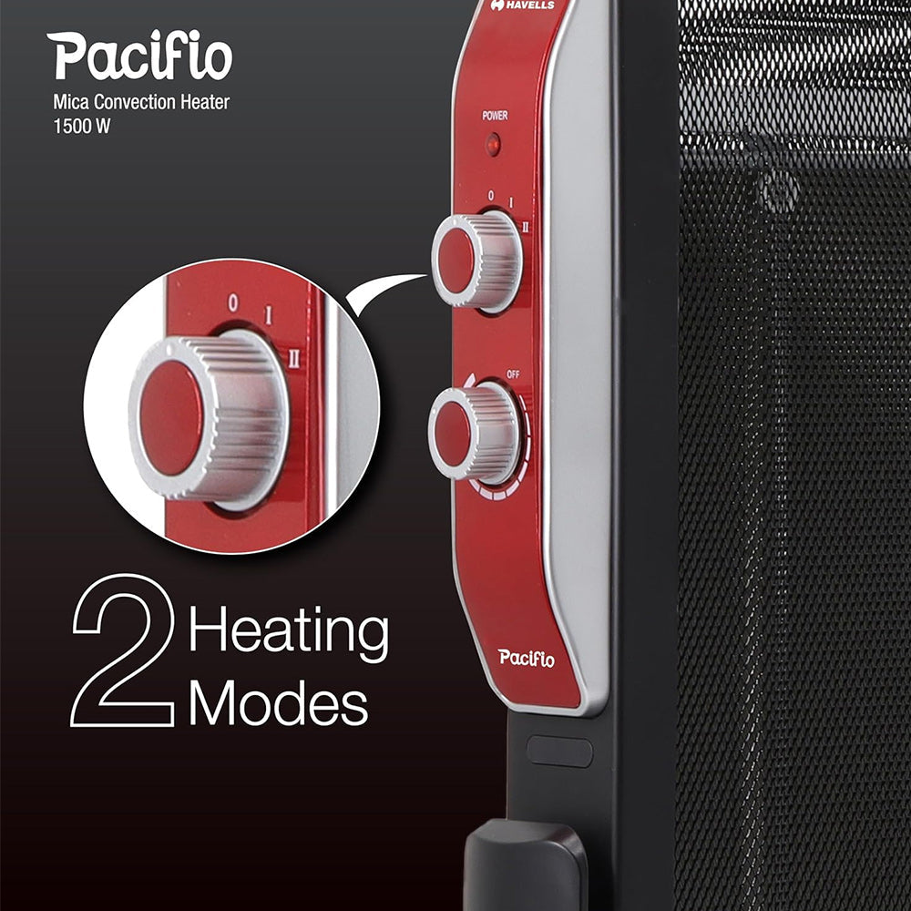 Havells Pacifio Mica Convenction 1500W 3 Plate Room Heater