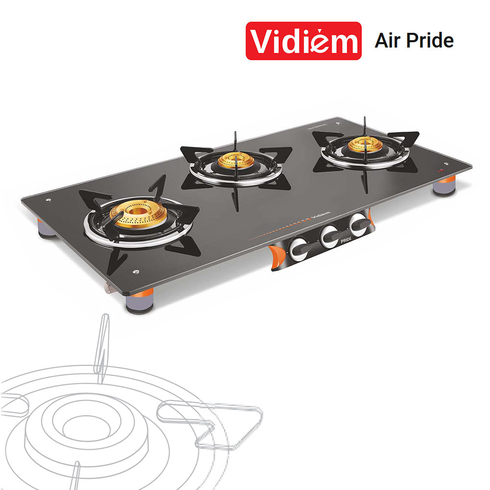 Vidiem Air Pride 3 Burner Glass Cooktop