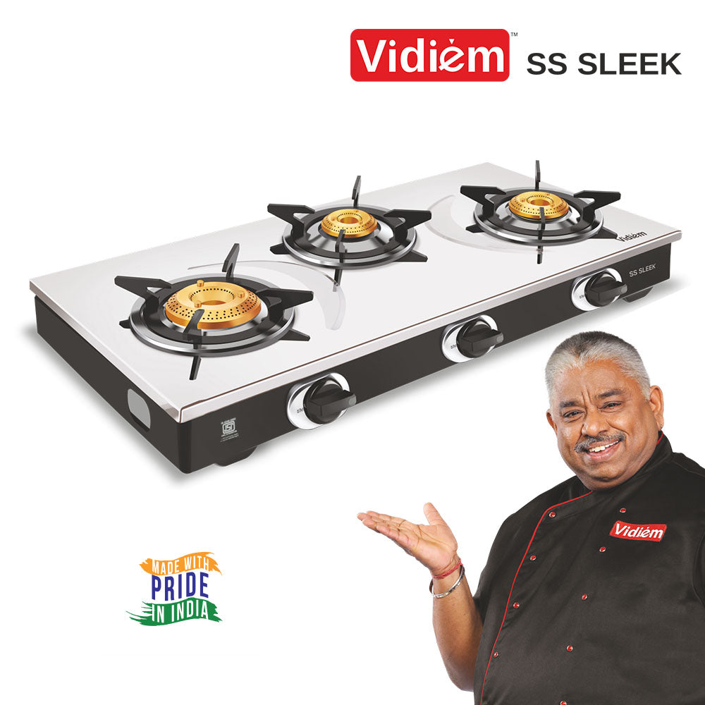 Vidiem SS Sleek 3B Stainless Steel Gas Stove