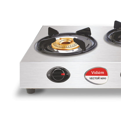 Vidiem Vector Nero 3B Stainless Steel Gas Stove