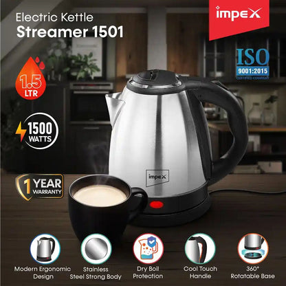 IMPEX STEAMER 1501 1.5L ELECTRIC KETTLE