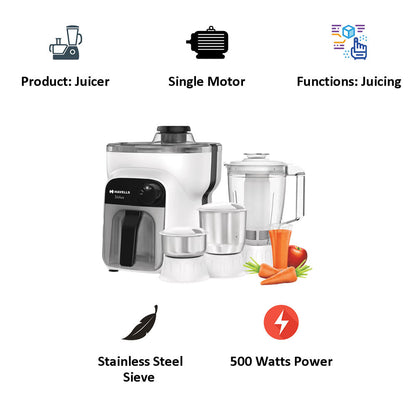 HAVELLS STILUS 4 JAR 500W JUICER MIXER GRINDER