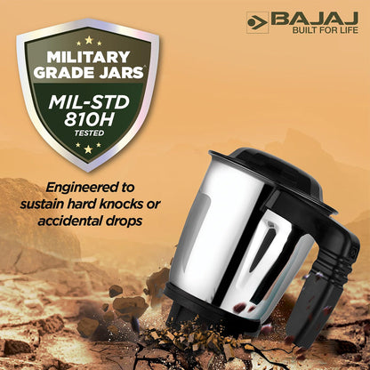 Bajaj Military Series Finesse 750W 3Jar Mixer Grinder