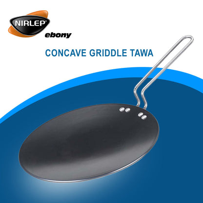 NIRLEP EBONY CONCAVE GRIDDLE TAWA 22CM ECG22