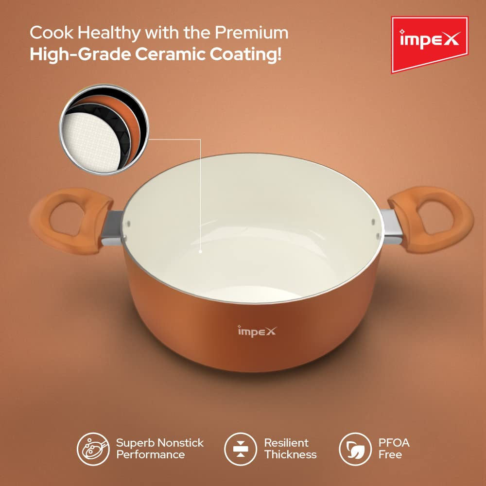 IMPEX PEARL 2810 6L ALUMINIUM CERAMIC BIRIYANI POT