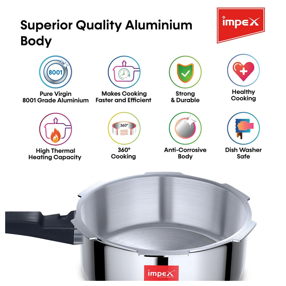 IMPEX NORMA 3 ALUMINIUM OUTER LID PRESSURE COOKER 3 LTR