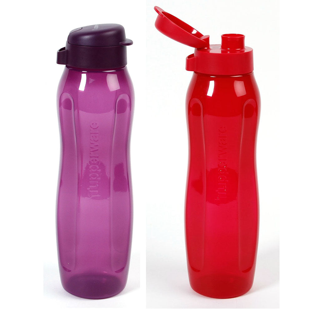 Tupperware Aquaslim 1 Ltr Flip Top Bottle Set of 2