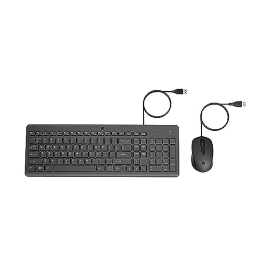 HP 150 Wired Keyboard and Mouse Combo with Instant USB Plug-and-Play Setup