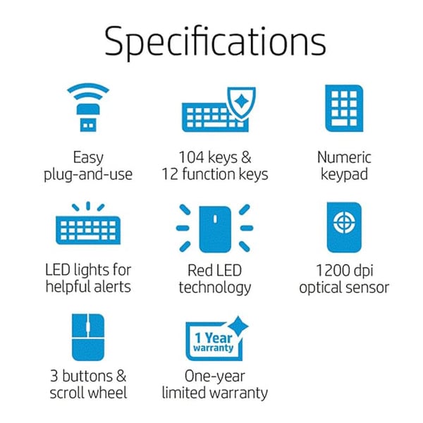 HP 200 Mouse  Wireless Keyboard Combo