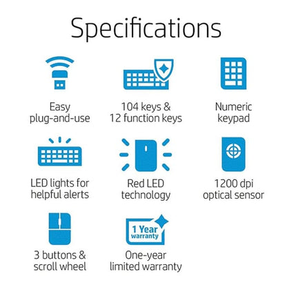 HP 200 Mouse  Wireless Keyboard Combo