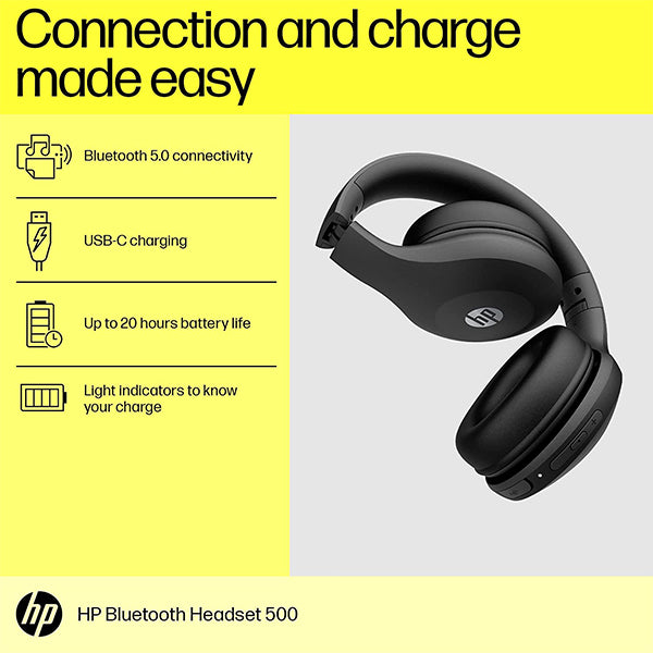 HP 500 Bluetooth Wireless Over Ear Headphone